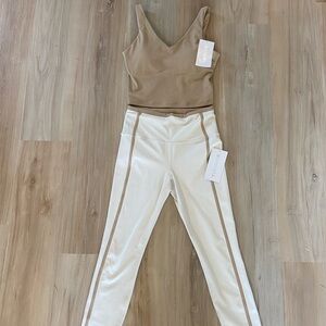 Athleta Cream and Tan Matching Set